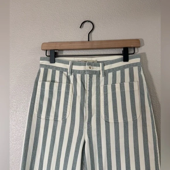Madewell Emmett 2.0 Wide-Leg Crop Pants in Stripe: Patch-Pocket Edition 27 - Picture 5 of 10